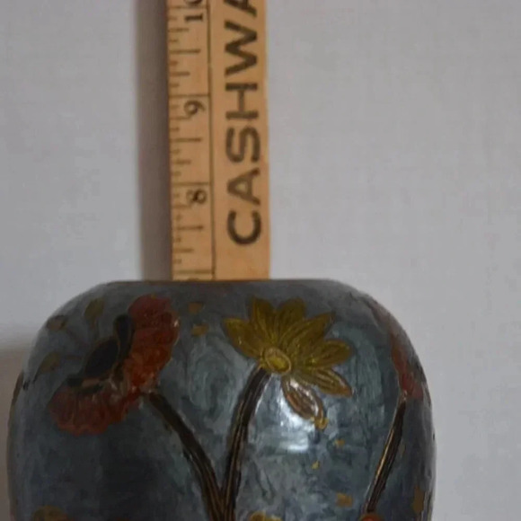 Vtg Cloisonne Flamingo Vase - Picture 10 of 10